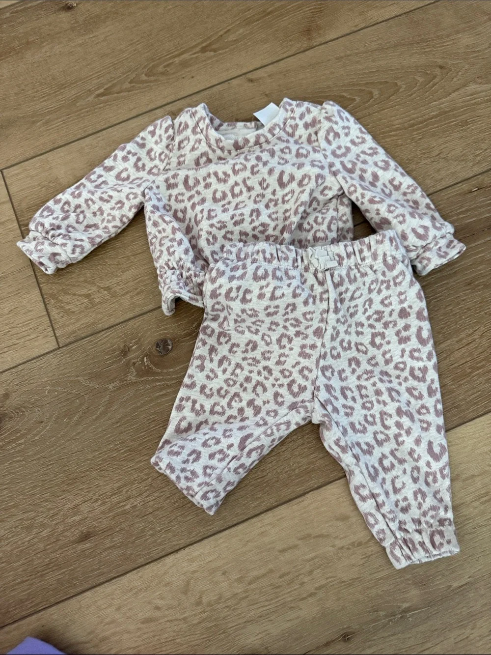 GAP Pink and Cream Leopard Kids Pajama Set